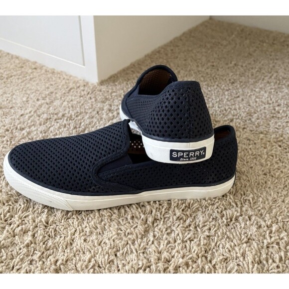 Sperry Seaside Top Sider Boat Shoes Womens Size 8 Navy Slip On Casual Sneakers - Picture 3 of 10
